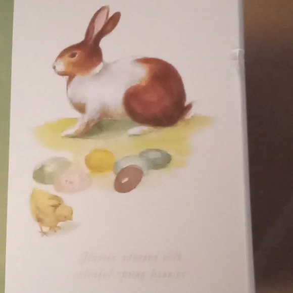 William-Sonoma Retro art work on a set of four Easter Glasses - Picture 6 of 13